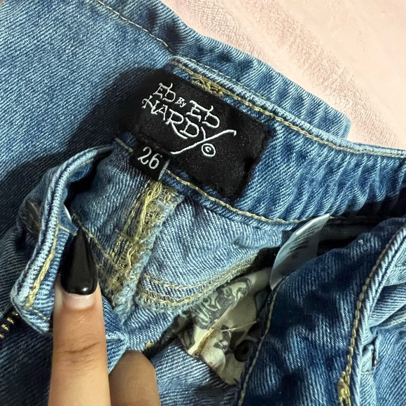 Ed Hardy Blue Graphic Women Jeans - Picture 3 of 3